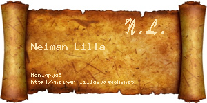 Neiman Lilla névjegykártya